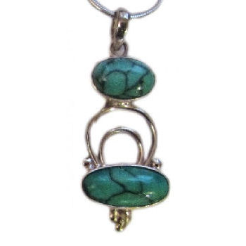 Double Turquoise Stone Pendent